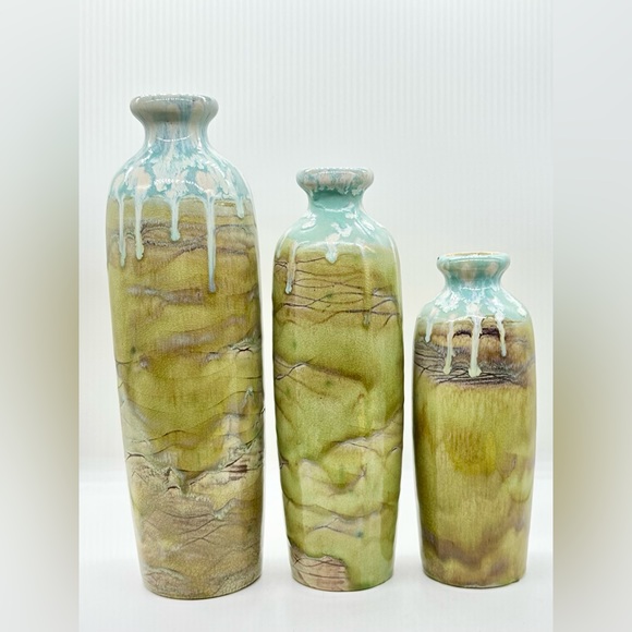 Apropos Home Collection Vase Pottery Decor Jugs, Set of 3, Earthy Organic tones - Picture 4 of 9
